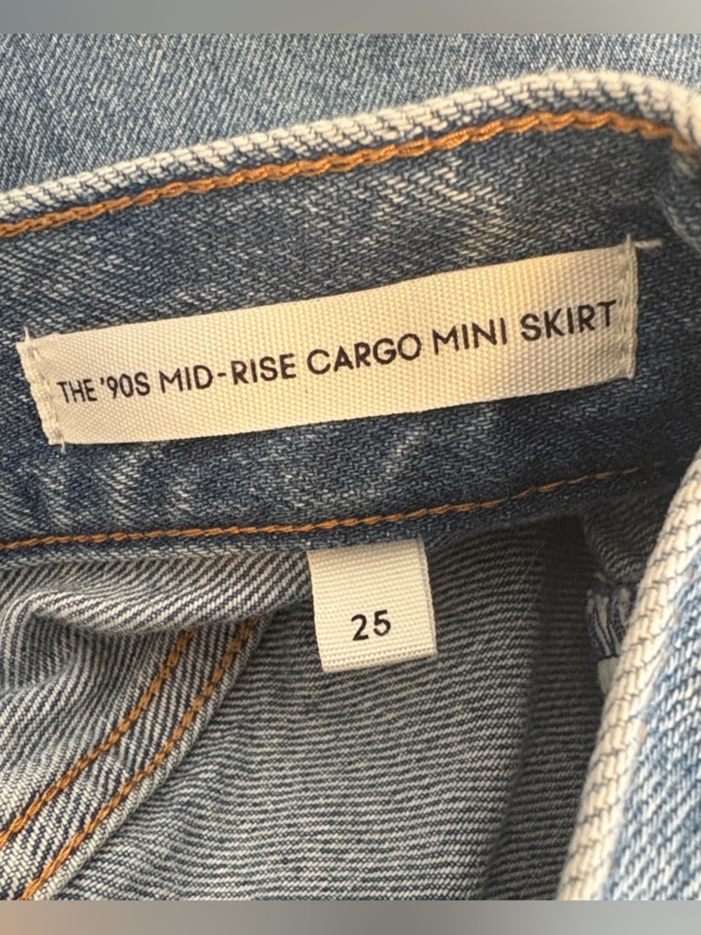 Denim Forum THE '90S MID-RISE CARGO MINI SKIRT , sz: 25 - Picture 11 of 13